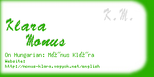 klara monus business card